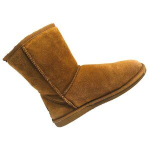 Beach Feet Suede Sherpa Lined Australian Boots Women's 7 Camel Tan Mid Calf